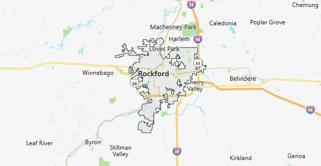 Map of Rockford, IL