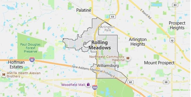 Map of Rolling Meadows, IL