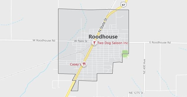 Map of Roodhouse, IL