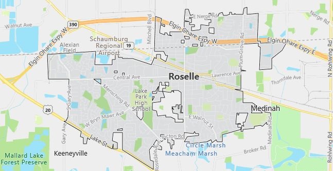 Map of Roselle, IL